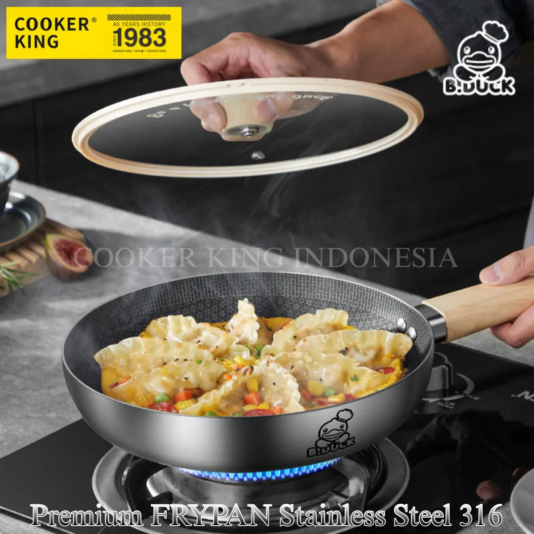 Cooker King Frying Pan Stainless Steel SUS316L B.DUCK Premium Series