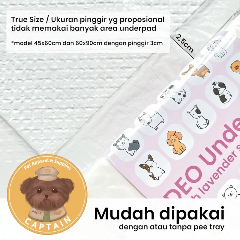 UNDERPAD ALAS PIPIS PERLAK ANJING TRAINING PAD DEO LAVENDER ANTI BOCOR 3