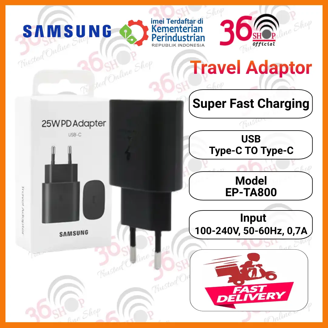 SAMSUNG CHARGER Type-C TO C FAST CHARGING SUPER 25W 100% Original
