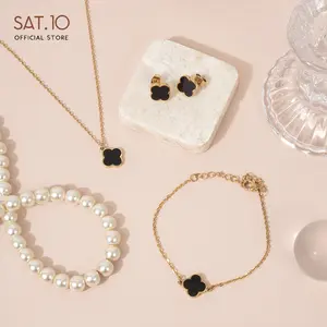 SAT.10 Set Semanggi Hitam - Semanggi Hitam Anting Kalung Gelang