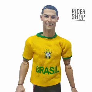 skala 1/6 baju olahraga football brazil sepakbola football figure