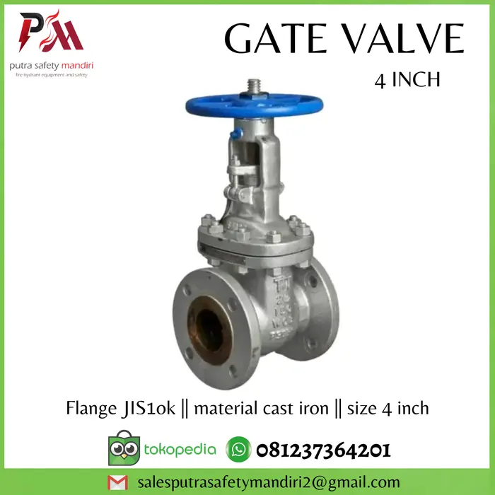 Gambar GATE VALVE 3 4 INCH KATUP STOP KRAN PEMADAM CAST IRON FLANGE JIS10K dari Putra safety mandiri 2 Kota Administrasi Jakarta Utara 5 Tokopedia