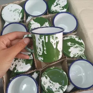 (12Pcs) Cangkir Blurik Cendol Cangkir Jadul mug Enamel 7Cm