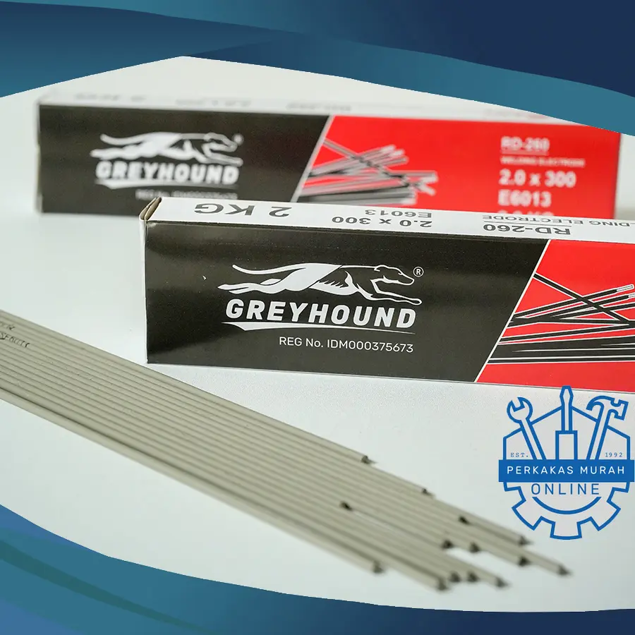 Kawat Las Besi Listrik Greyhound 2 mm x 300 mm (Per 1kg)