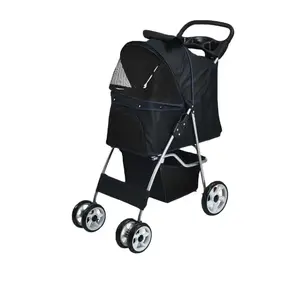 Pet Stroller Kereta Dorong Anjing Kucing Lipat Roda 4 / Pet Trolley