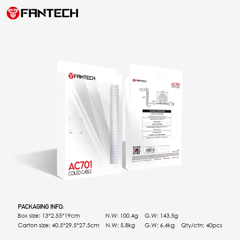 Cable Coiled Fantech AC701 Cable For Mechanical Gaming Keyboard