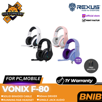 Gambar REXUS VONIX F80 RGB Gaming Headset - Hitam dari GGSTORESBY Kota Surabaya 1 Tokopedia