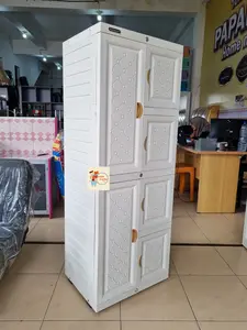 Napolly Lemari Plastik 4 Tingkat Putih Polos - Lemari Anak Kost - Lema