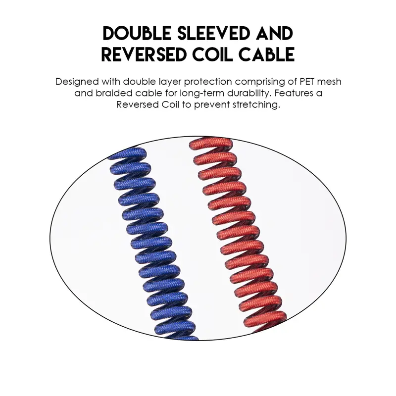 Cable Coiled Fantech AC701 Cable For Mechanical Gaming Keyboard