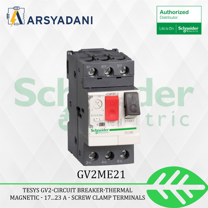 Gambar SCHNEIDER - GV2ME21 - motor Circuit breaker  termal magnetic 17..23 A - Tipe Baru dari arsyadani.id Kota Administrasi Jakarta Pusat Tokopedia