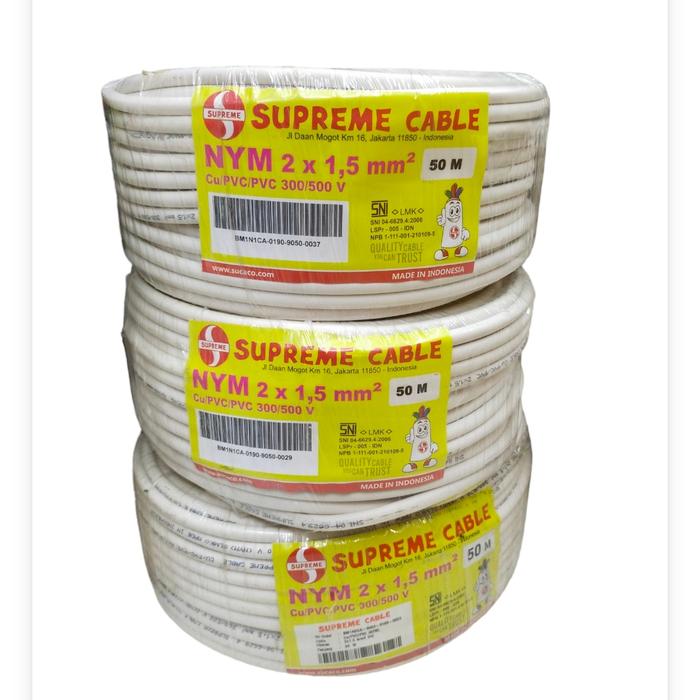 Gambar Kabel Listrik NYM 2x1,5mm Supreme 50M dari Voltadigital12 Kota Yogyakarta Tokopedia