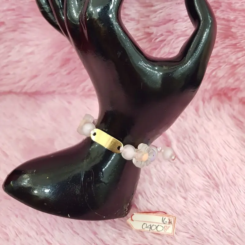 GL2231H397H Gelang serut candy variasi plat  emas kuning asli 0.400gr 1