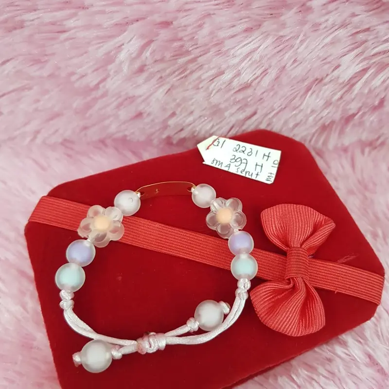 GL2231H397H Gelang serut candy variasi plat  emas kuning asli 0.400gr 2