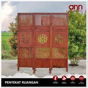 Sekat Pembatas Ruangan Partisi Kayu Jati Minimalis Furniture Jepara