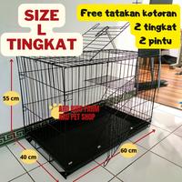 Gambar kandang kucing lipat size L ukuran 60x40x55 tingkat dari ARD PET BAG Kab. Bekasi 1 Tokopedia