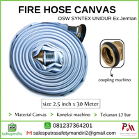 Gambar HYDRANT FIRE HOSE CANVAS OSW SYNTEX UNIDUR 2.5 x 30 M COUPLING MACHINO dari Putra safety mandiri 2 Kota Administrasi Jakarta Utara 1 Tokopedia