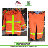 Gambar SETELAN BAJU TAHAN PANAS PEMADAM KEBAKARAN SAFETY ORANGE LOKAL 10 OZ dari Putra safety mandiri 2 Kota Administrasi Jakarta Utara 2 Tokopedia