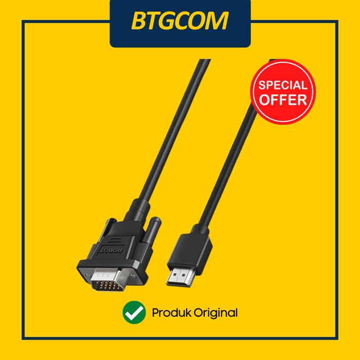 Gambar ROBOT RHVC02 KABEL HDMI TO VGA MALE TO MALE 2M dari btgcom Kota Denpasar Tokopedia