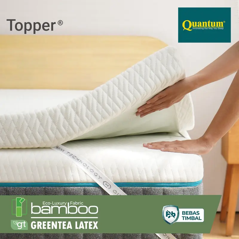 Quantum Mattress Topper Greentea Latex Tebal 5 cm - Pelindung Kasur 4