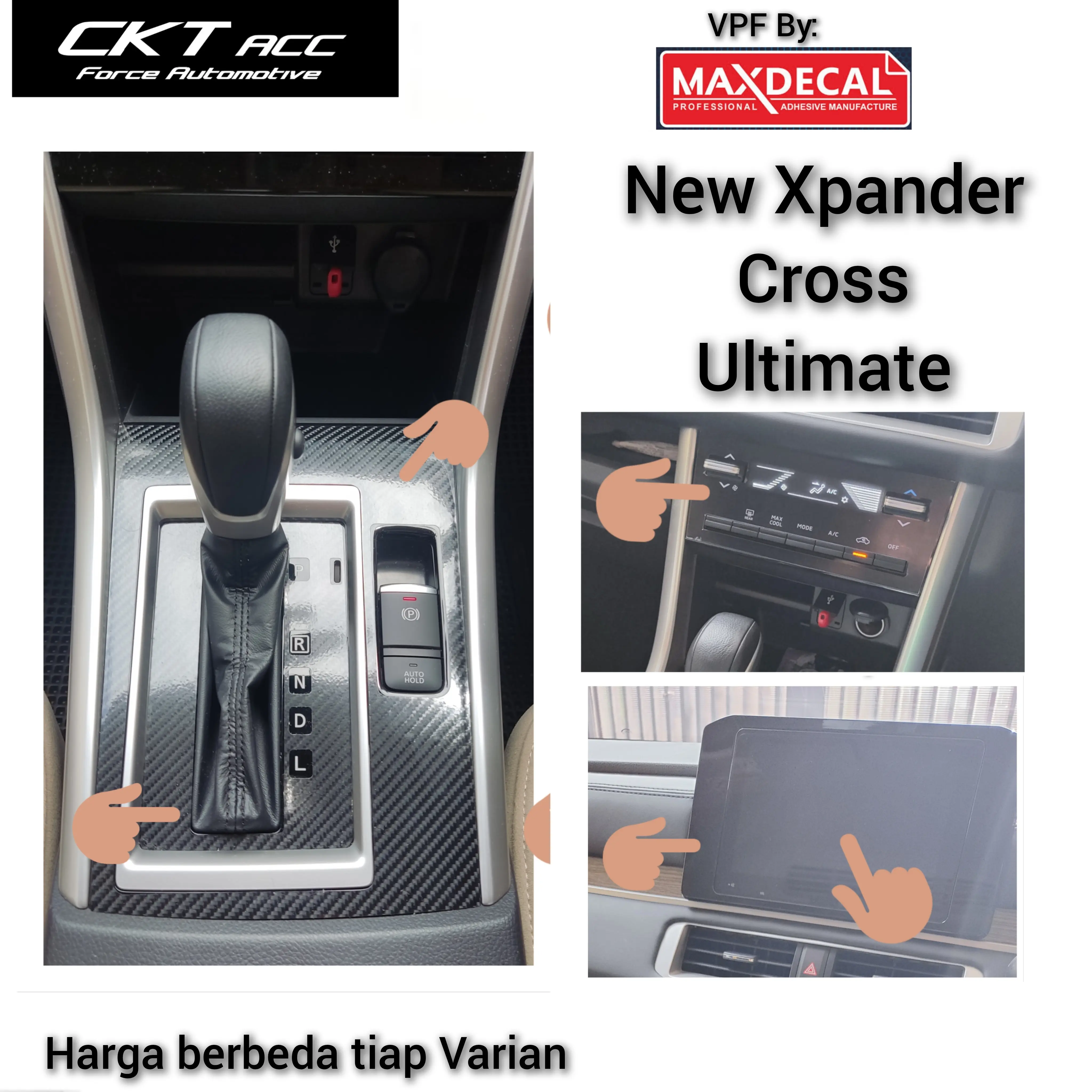 Sticker Carbon 6D NEW xpander cross stiker Gear automatic AC panel