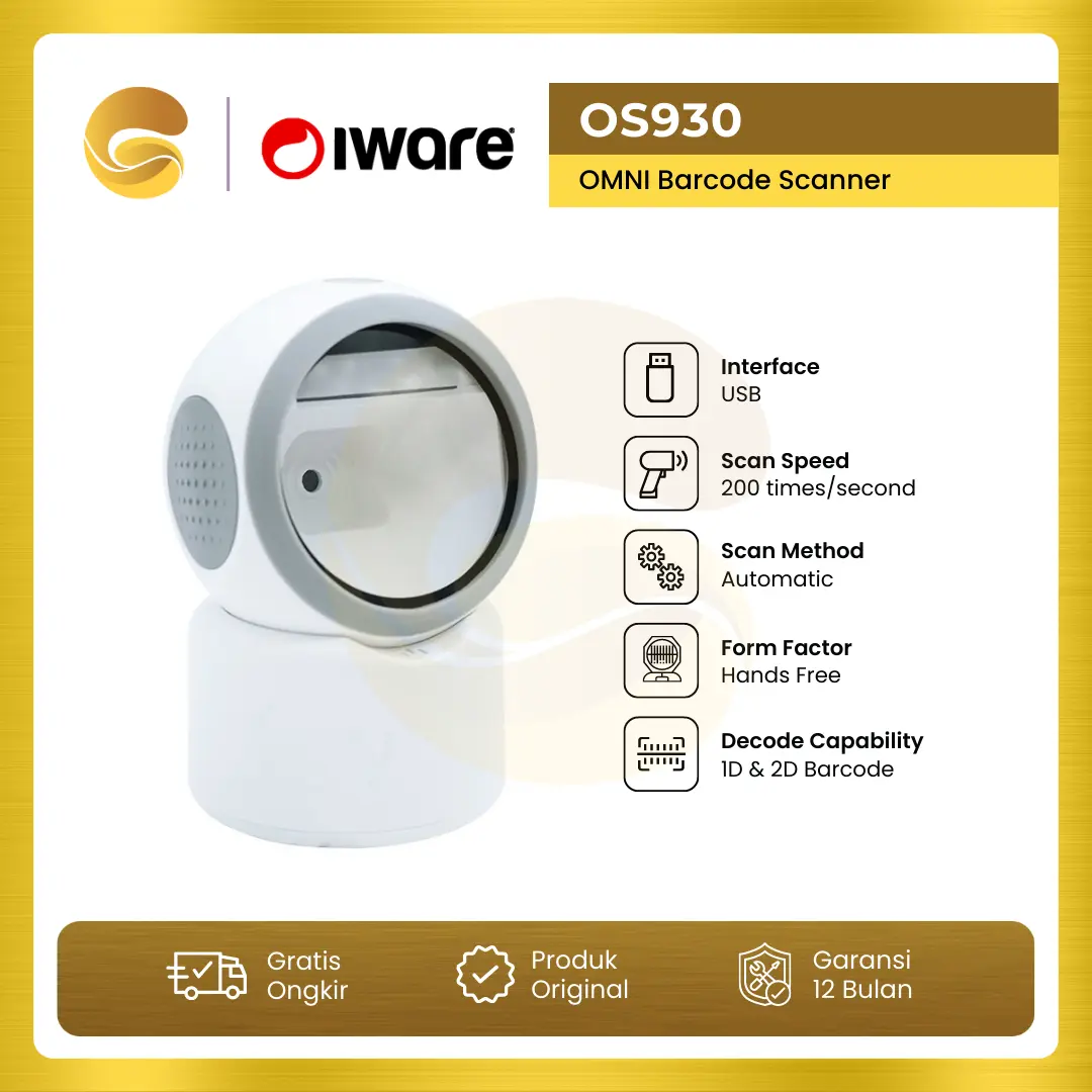 IWARE Barcode Scanner OS 930 OMINI IMAGER OS-930 1D 2D QR OS930 USB