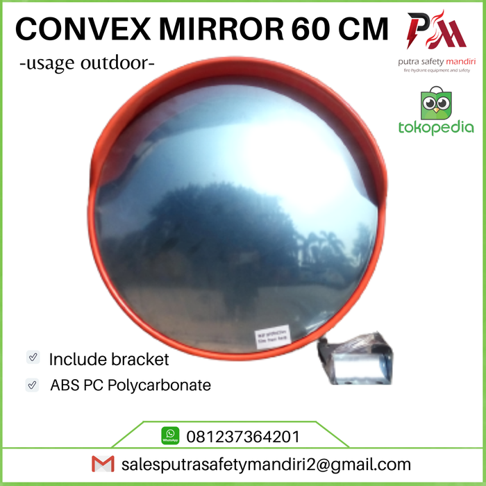 Gambar CONVEX MIRROR OUTDOOR 60 CM CERMIN CEMBUNG SAFETY JALAN RAYA dari Putra safety mandiri 2 Kota Administrasi Jakarta Utara Tokopedia