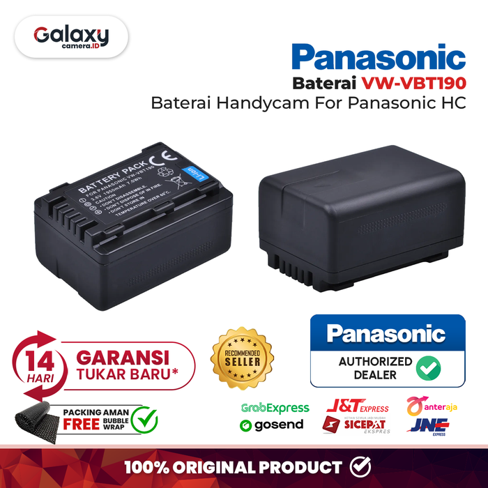 Gambar Battery VW-VBT190 for Panasonic HC Series VW VBT190 Baterai Handycam dari Galaxy Camera Kota Tangerang Tokopedia