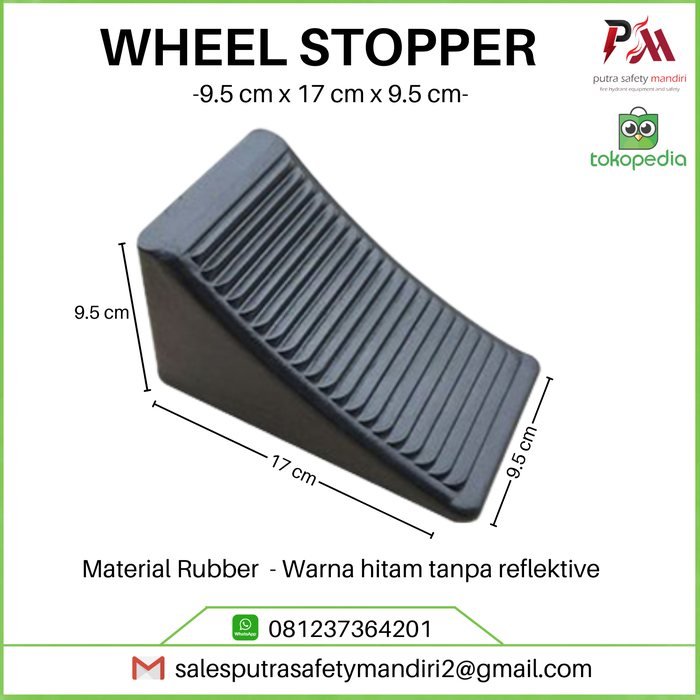Gambar WHEEL COCK STOPPER RUBBER PENGGANJAL RODA BAN MOBIL FULL KARET dari Putra safety mandiri 2 Kota Administrasi Jakarta Utara Tokopedia