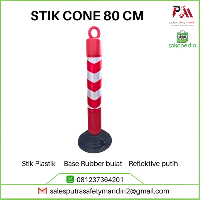 Gambar STIK CONE SAFETY PEMBATAS JALAN LALU LINTAS PLASTIK BASE RUBBER dari Putra safety mandiri 2 Kota Administrasi Jakarta Utara Tokopedia