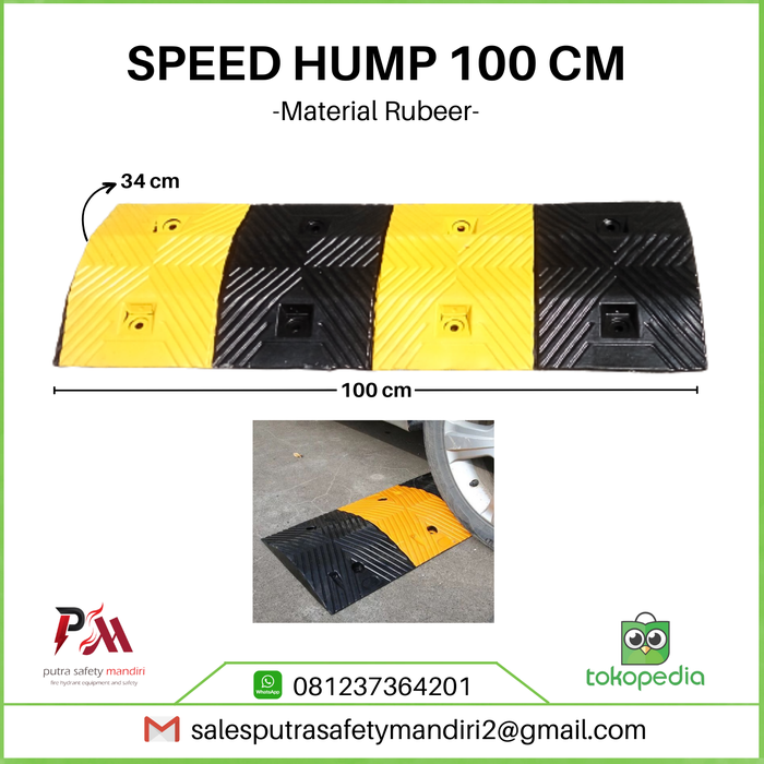Gambar SPEED HUMP 100CM POLISI TIDUR JALAN RAYA KARET ANTI SELIP BAHAN RUBBER dari Putra safety mandiri 2 Kota Administrasi Jakarta Utara Tokopedia