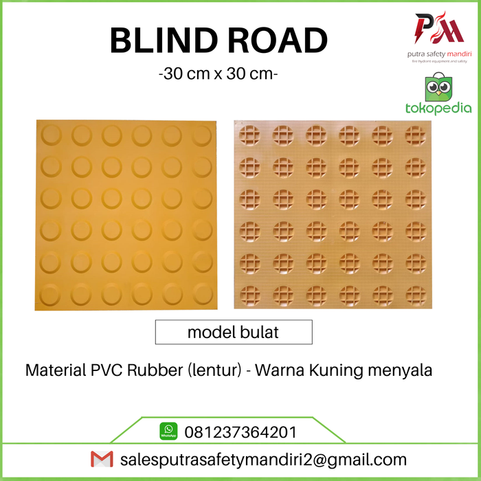 Gambar BLIND ROAD SIDEWALK SAFETY RUBBER PAVING KARET PEMANDU TUNANETRA dari Putra safety mandiri 2 Kota Administrasi Jakarta Utara Tokopedia