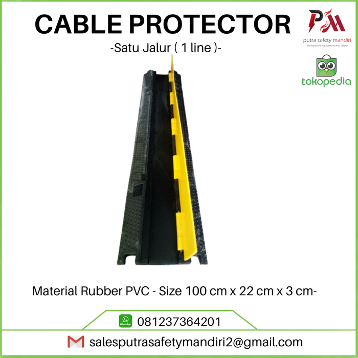 Gambar CABLE PROTECTOR SPEED HUMP POLISI TIDUR RUBBER PELINDUNG KABEL dari Putra safety mandiri 2 Kota Administrasi Jakarta Utara Tokopedia