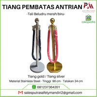 Gambar TIANG PEMBATAS ANTRIAN BANK TALI BELUDRU BARRIER STAND STAINLESS 90 CM dari Putra safety mandiri 2 Kota Administrasi Jakarta Utara 1 Tokopedia