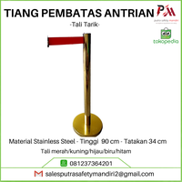 Gambar STANDING BARRIER PEMBATAS TIANG ANTRIAN PITA TARIK STAINLESS STEEL dari Putra safety mandiri 2 Kota Administrasi Jakarta Utara 2 Tokopedia