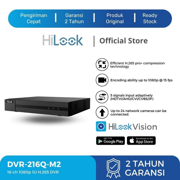 Gambar DVR HILOOK 16CH / 16 CHANNEL 216Q M2 1920p HD 5MP Support Audio H265 dari Hilook Official Store Kota Administrasi Jakarta Barat Tokopedia