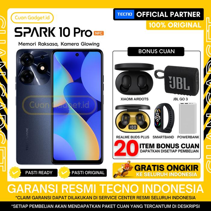 Gambar TECNO SPARK 10 PRO NFC 8/256 SPARK10 PRO 8/256 GARANSI RESMI INDONESIA - STARRY BLACK, TANPA BONUS dari Cuan Gadget.id Kota Bekasi Tokopedia