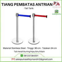 Gambar STANDING BARRIER PEMBATAS TIANG ANTRIAN PITA TARIK STAINLESS STEEL dari Putra safety mandiri 2 Kota Administrasi Jakarta Utara 1 Tokopedia
