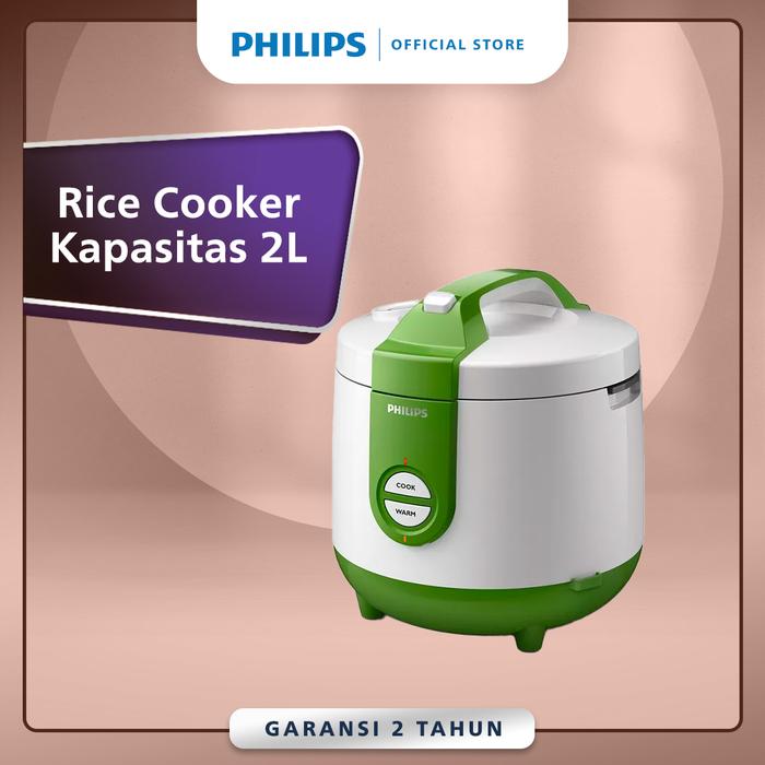 Gambar Philips Rice Cooker 2L - Hijau - HD3119/30 - 400 Watt dari Philips Home Appliances Kab. Bekasi Tokopedia