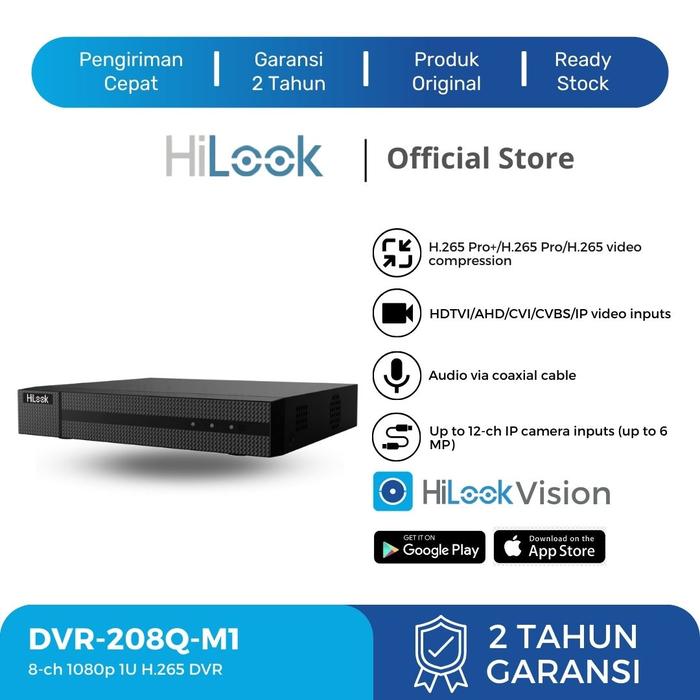 Gambar DVR HILOOK 8CH / 8 CHANNEL 208Q M1 1920p HD 5MP Support Audio H265 dari Hilook Official Store Kota Administrasi Jakarta Barat Tokopedia