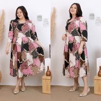 Gambar NELLA DRESS BATIK JUMBO XXL - XXXL MIDI DRESS BIGSIZE LD 130 BIG SIZE dari Pedkey Butik Kab. Bogor 3 Tokopedia