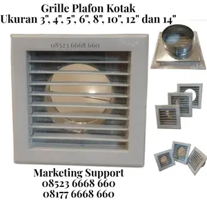 Grille Difusser Plafon Kotak 4 inch Galvanis