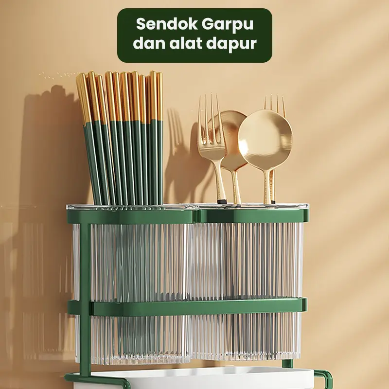 Tempat Penyimpanan Alat Makan Pisau Dapur Model Tempel Dinding HRM158 1