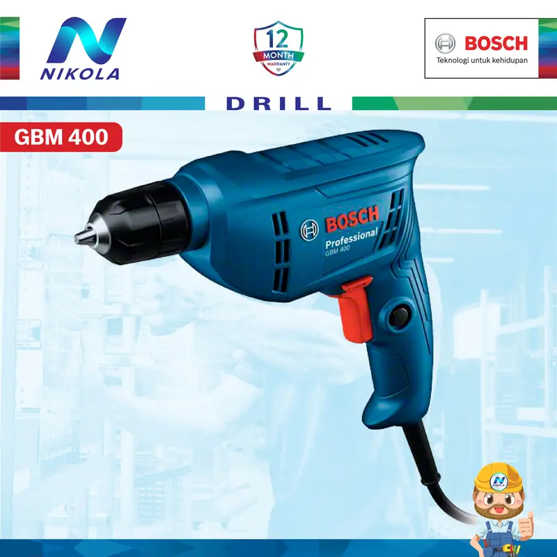 GBM 400 Bosch Drill / Bor Listrik Non Impact 10MM GBM400 0