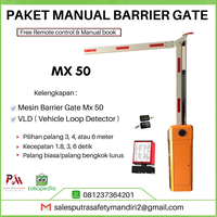 Gambar PAKET MANUAL BARRIER GATE MX 50 MESIN BUKA TUTUP PALANG OTOMATIS dari Putra safety mandiri 2 Kota Administrasi Jakarta Utara 1 Tokopedia