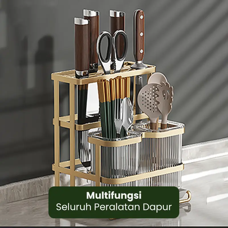 Tempat Penyimpanan Alat Makan Pisau Dapur Model Tempel Dinding HRM158 2