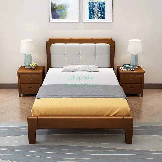 dipan tempat tidur 120x200, divan anak minimalis modern kayu jati