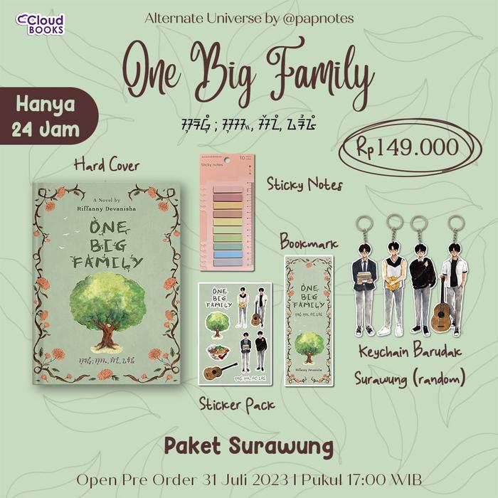 Gambar Buku Novel - One Big Family - Cloudbooks Publishing - Bumifiksi dari bumifiksijakarta Jakarta Selatan Tokopedia
