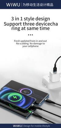 Gambar Cable Data WiWU USB C/Lightning/Micro/Braided Fast Charging 3.1A - 2m - Black, C to Lightning dari WiWU Official Kota Bekasi 4 Tokopedia