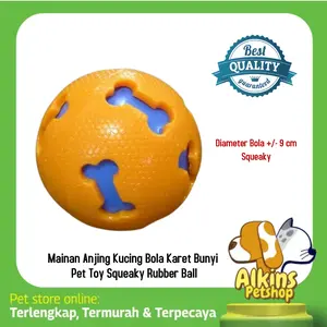 Mainan Anjing Kucing Pet Toy Squeaky Rubber Ball