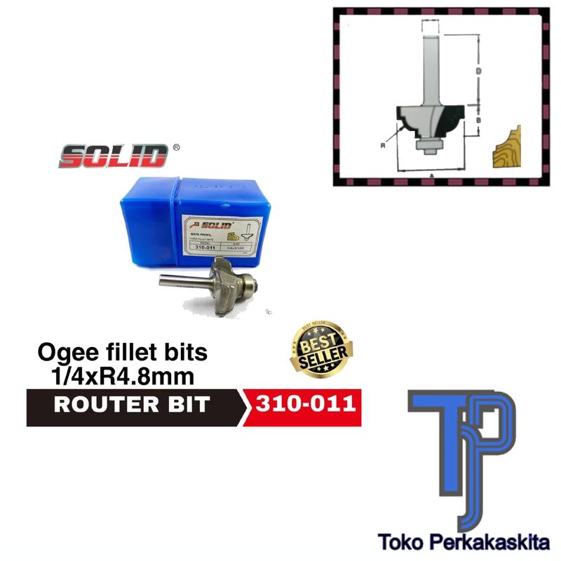 SOLID MATA PROFIL KAYU ROUTER 310-011(OGEE FILLET BITS) - Shop | Tokopedia